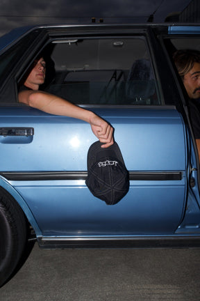 black nylon cap