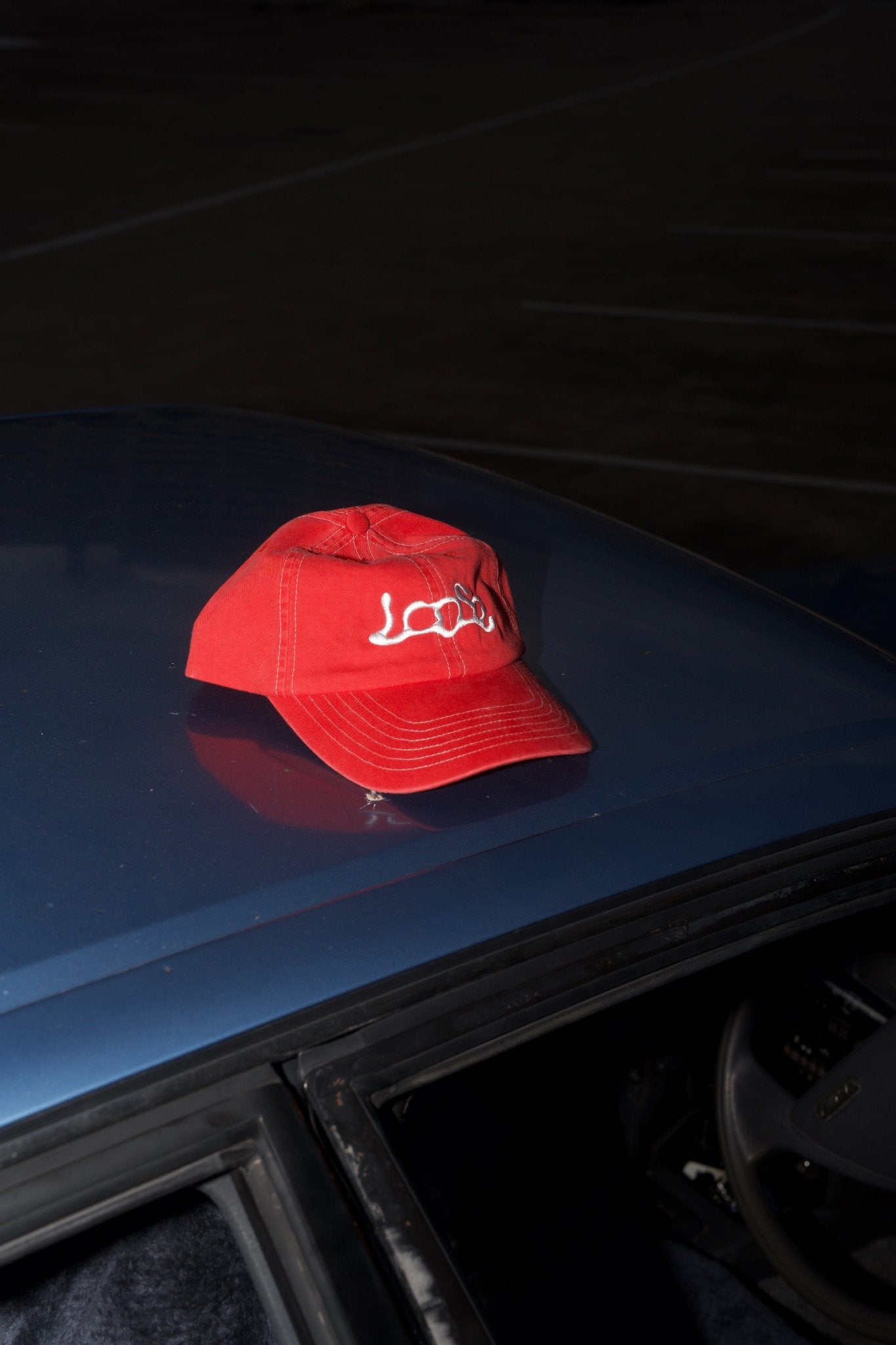 red cotton cap